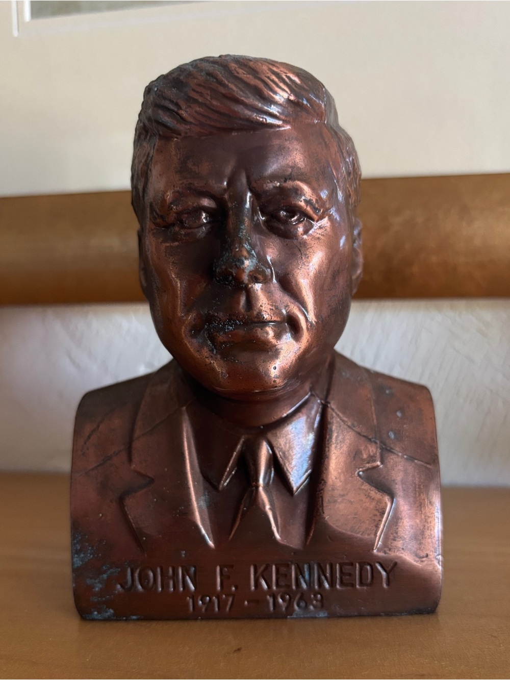 Vintage Coin Bank John F. Kennedy Bust Copper Finish - Collectible Coventry CONN - Picture 10 of 10